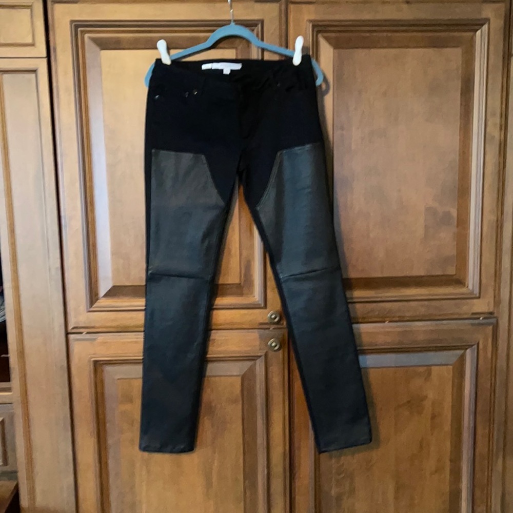 Givenchy denim and leather jeans